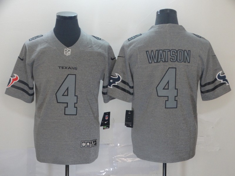 Men's Houston Texans Deshaun Watson #4 Gray Jersey